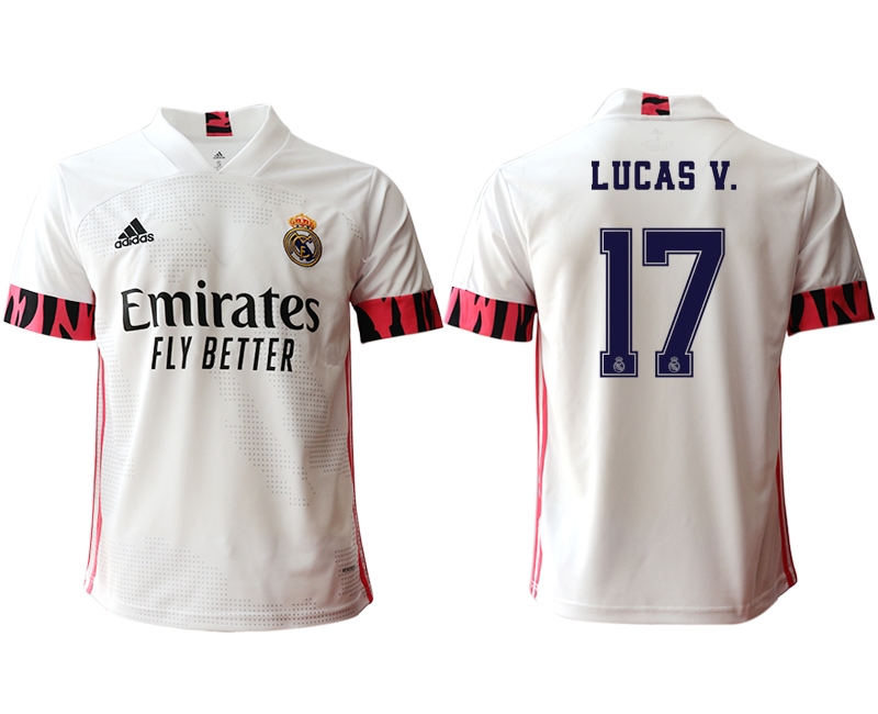 Men 2020-2021 club Real Madrid home aaa version #17 white Soccer Jerseys1->real madrid jersey->Soccer Club Jersey